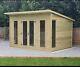 10x8 14mm Log Lap Summer House Heavy Duty Pressure Treated Garden Building Shed