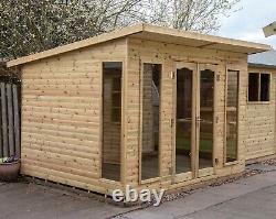 10x8 14mm Log Lap Summer House Heavy Duty Pressure Treated Garden Building Shed