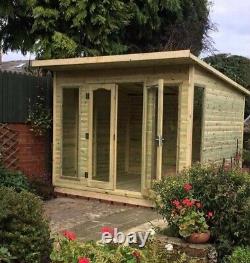 10x8 14mm Log Lap Summer House Heavy Duty Pressure Treated Garden Building Shed