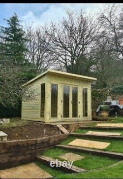 10x8 14mm Log Lap Summer House Heavy Duty Pressure Treated Garden Building Shed