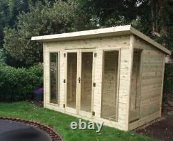 10x8 14mm Log Lap Summer House Heavy Duty Pressure Treated Garden Building Shed