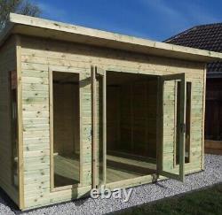 10x8 14mm Log Lap Summer House Heavy Duty Pressure Treated Garden Building Shed