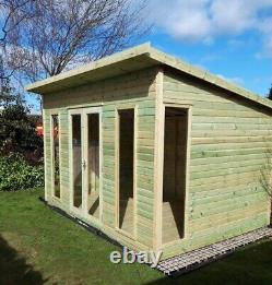 10x8 14mm Log Lap Summer House Heavy Duty Pressure Treated Garden Building Shed