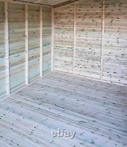 10x8 14mm Log Lap Summer House Heavy Duty Pressure Treated Garden Building Shed