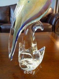 11 LIMITED SIGNED S Sandro Frattin Murano Art Glass Parrot Bird Sculpture GOLD