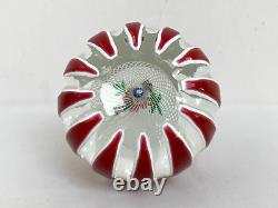 1984 Perthshire Ruby Double Overlay Latticinio Glass Paperweight 40 of 300