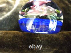 1999 Limited Edition Steven Lundberg Signed Art Glass Paperweight Orchid #23/25