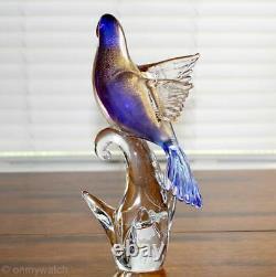 2 GORGEOUS Vtg MURANO Parrot Birds Exotic FORMiA Pair ArT GLaSs LABEL Italy