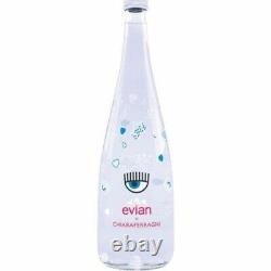 2018 Evian Collectible Glass Water Limited Edition Bottle Eye Heart Star RARE