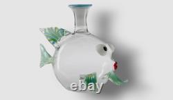 $395 Massimo Lunardon Carp Fish Bar Hand Blown Limited Edition Wine Decanter