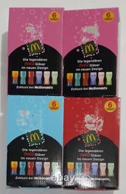 4 2020 Coca Cola LIMITED EDITION Glasses McDonalds From GERMANY Red Blue Pink 2