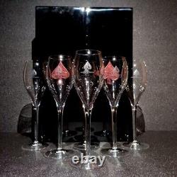 5 Armand de Brignac Crystal Champagne Glasses Limited Edition Ace of Spades