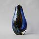 Allister Malcolm Vortex Art Glass Blue Swirl Vase Signed Am. Handmade Cased 8.5