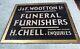 Antique Funeral Glass Sign J. F Wootton Ltd Reverse Painted Victorian