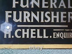 Antique Funeral Glass Sign J. F Wootton Ltd Reverse Painted Victorian