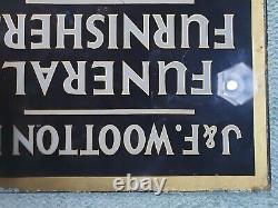 Antique Funeral Glass Sign J. F Wootton Ltd Reverse Painted Victorian