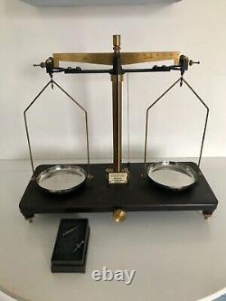 Antique Glass Cased Scales (TATLOCK LTD)Weighing Balance Apothecary