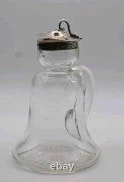 Antique Glass & Silver Whiskey Noggin Traditional Bell Shape A W Gamage Ltd 1910
