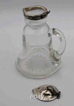 Antique Glass & Silver Whiskey Noggin Traditional Bell Shape A W Gamage Ltd 1910