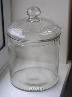 Antique Smith's Potato Crisps Glass Jar & Lid Advertising Jar 1929 Ltd