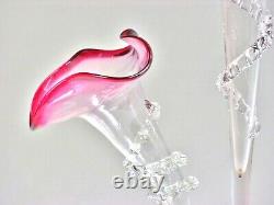 Antique Victorian art glass cranberry Epergne 20 1/2 height