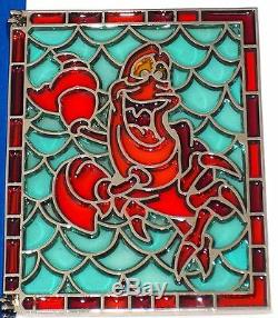 Ariel Eric LE JUMBO Disney Pin Little Mermaid Sebastian Stained Glass Storybook