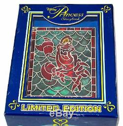 Ariel Eric LE JUMBO Disney Pin Little Mermaid Sebastian Stained Glass Storybook