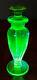 Art Deco Rare Czech 1930's Vaseline Glass Perfume Bottle Dauber-stopper, Fine