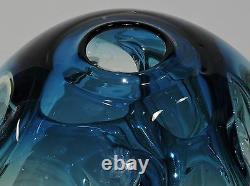 Art Glass Vase Paul Manners Stickman Studio Ocean Blue Vintage