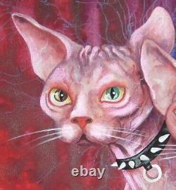 Art painting figurative decorative modern contemporary artist sphynx cats fetish