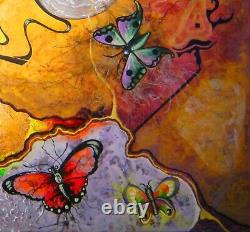Art paintings figurative decorative modern contemporary artist insects butterfly
