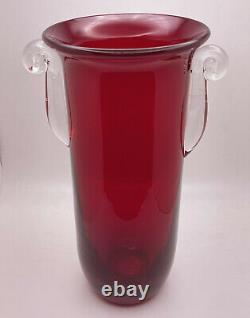 BLENKO LIMITED EDITION Millenium II Ruby Red Art Glass Vase -SIGNED