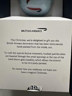BRITISH AIRWAYS FIRST CLASS HAND PAINTED GLASS 2023 CHRISTMAS BAUBLE (JOBLOTx3)