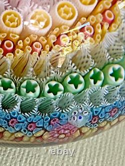 Baccarat 1971 Close Concentric Millefiori & Stars Paperweight Limited Edition