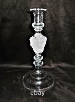 Baccarat Crystal Frosted Bacchus Head Figural Candlestick, 11 1/4 LE 250