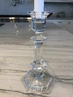 Baccarat Harcourt 9 Tallest Crystal Candlestick Signed Authentic Candle Holder