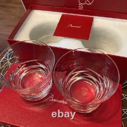 Baccarat LOLA 2012 Year Tumbler Pair Crystal Glass Clear Rock Set Japan Limited