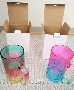 Beer glass Aurora Jockey Pink & Aurora Jockey Green Limited edition rare items