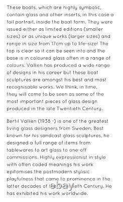 Bertil Vallien Kosta Boda Limited Edition Glass Boat Sculpture 20th Century