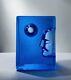 Bertil Vallien Kosta Boda Sweden Ltd Moon Azur Glass Sculpture Signed, 2006