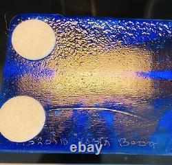 Bertil Vallien Kosta Boda Sweden Ltd Moon Azur glass sculpture signed, 2006