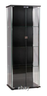 Black & Glass 2 Door Display Cabinet L60.5cm X W36.5cm X H161cm GRATON