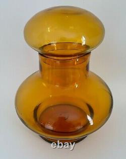 Blenko 7328 large wheat art glass decanter by John Nickerson, produced 1973-74