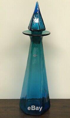 Blenko Glass 2018 WV Day Decanter Blue and Green Fade