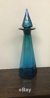 Blenko Glass 2018 WV Day Decanter Blue and Green Fade