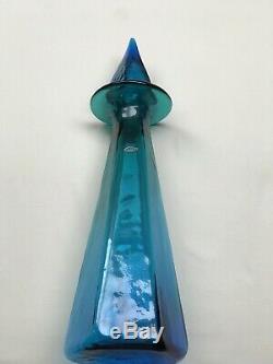 Blenko Glass 2018 WV Day Decanter Blue and Green Fade