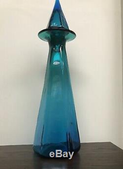 Blenko Glass 2018 WV Day Decanter Blue and Green Fade