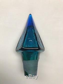 Blenko Glass 2018 WV Day Decanter Blue and Green Fade