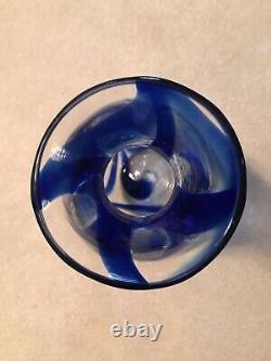 Blenko Glass Cobalt Swirl Vase 7419