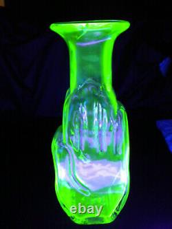 Blenko Glass Vaseline Eureka Piece Limited Edition